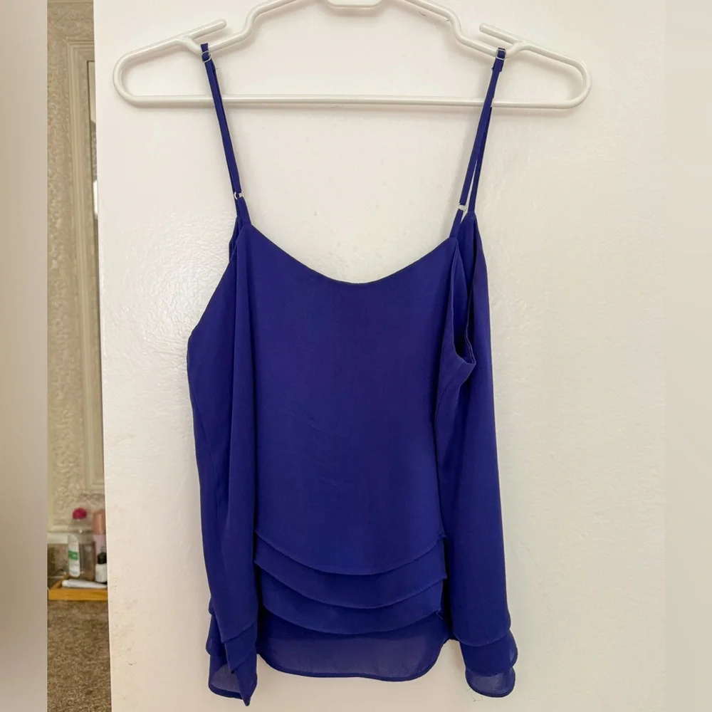Parker Blue Brynlee Tiered Silk Camisole - Picture 4 of 5